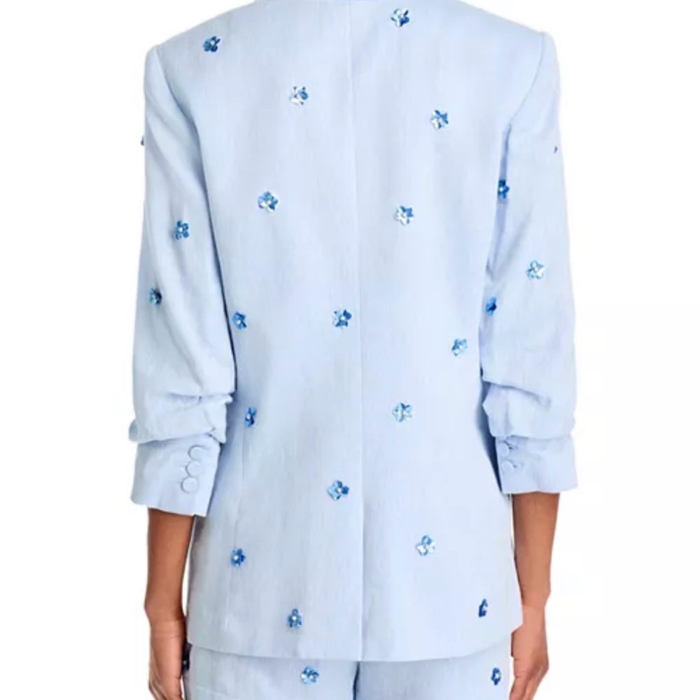 Cinq à Sept Kylie Hydrangea Blue Embellished Blazer NWT - Picture 6 of 8